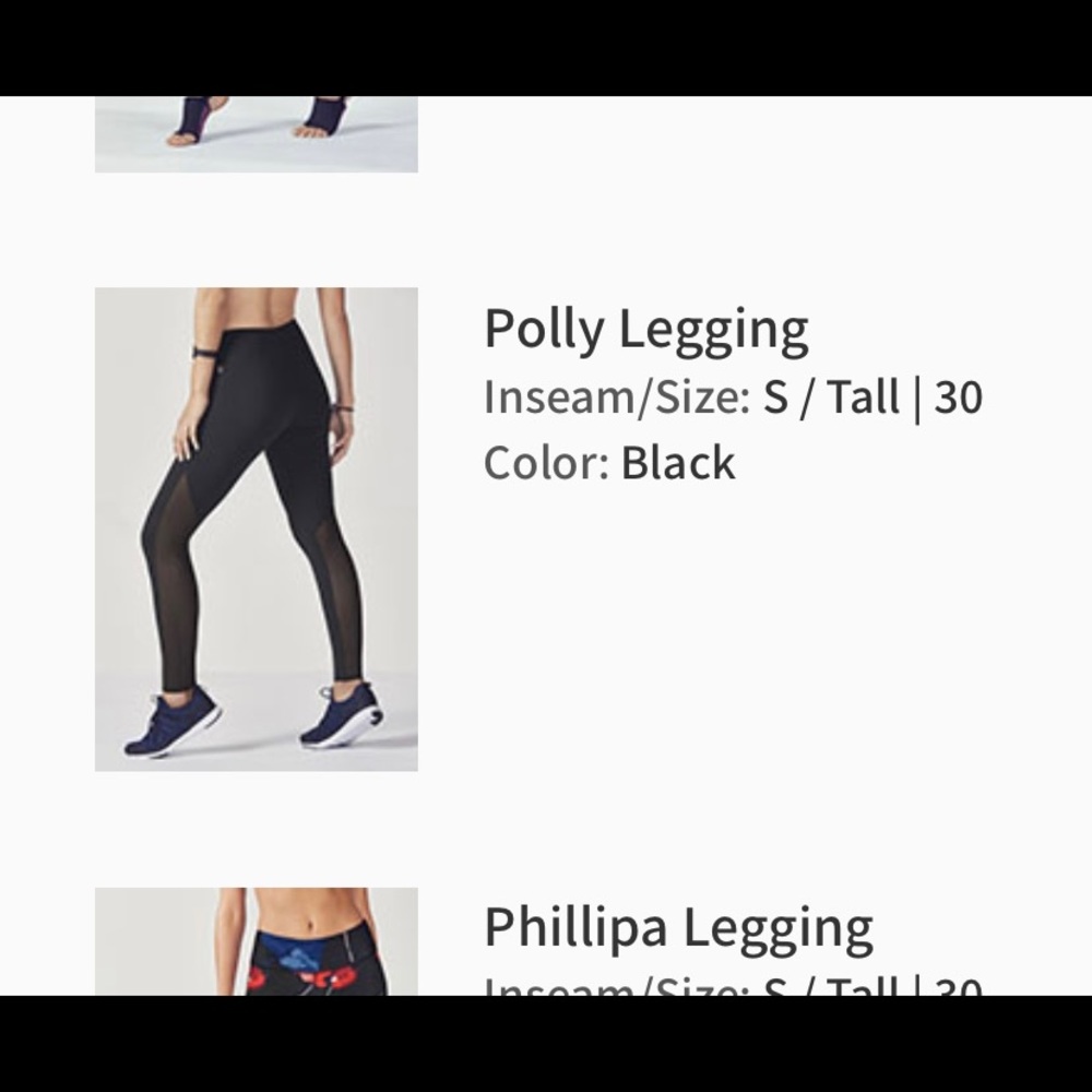 Fabletics Mesh Black Leggings
